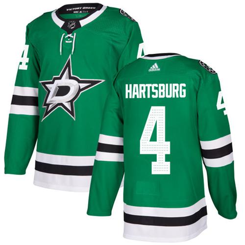 Adidas Stars #4 Craig Hartsburg Green Home Authentic Stitched NHL Jersey
